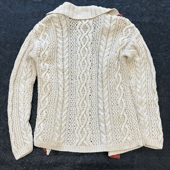 Yorkshire Knitting Company Vintage Cardigan Ecru & Red Embellishment Size Med. - Picture 4 of 8